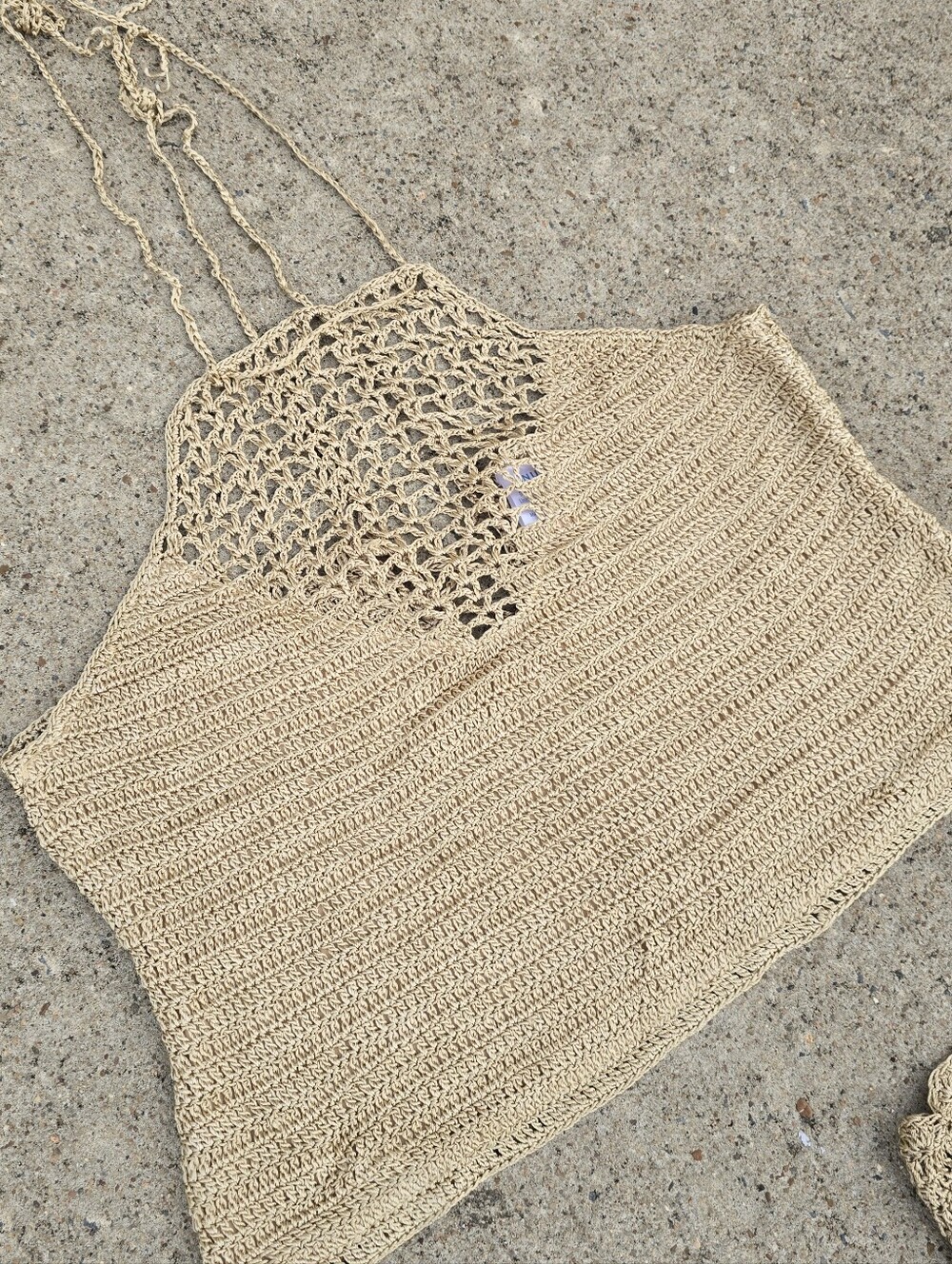 Vintage Y2K VENUS Knit Gold Halter Top Boho Festival Skirt Beachy Set M 2pc - Picture 2 of 5